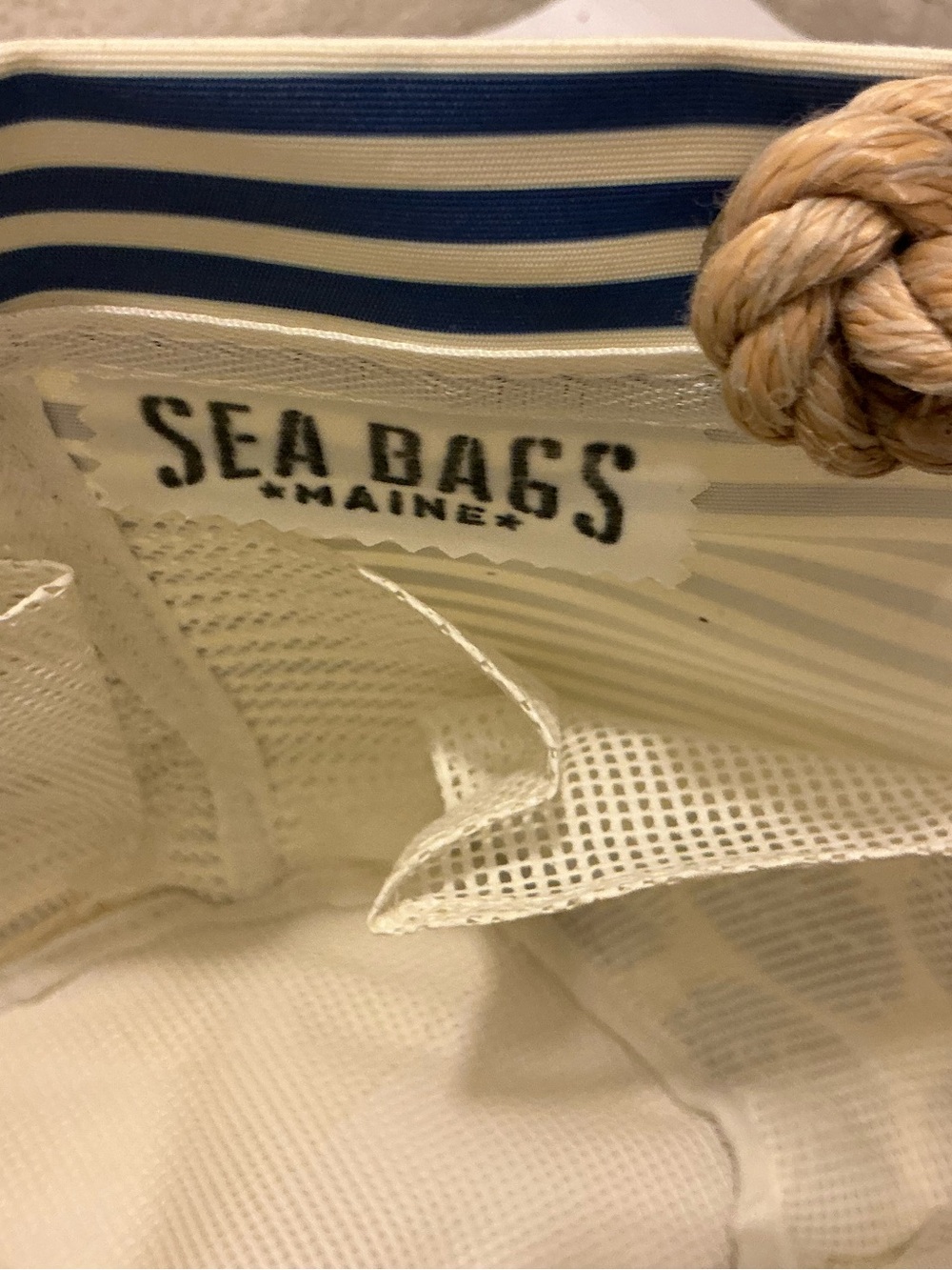 Sea Bags Blue & Cream Sand Dollar Rope-Handle Tote - Picture 5 of 12